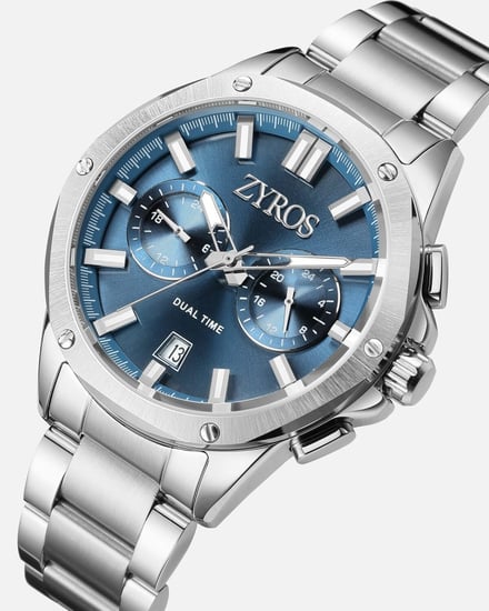 ساعة رجالية كلاسيك باللون الفضي