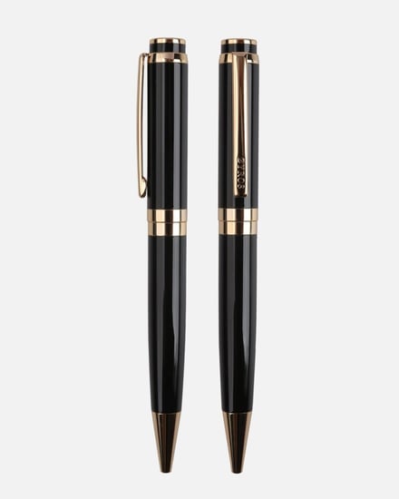 قلم رجالي كلاسيك بلون أسود وذهبي
