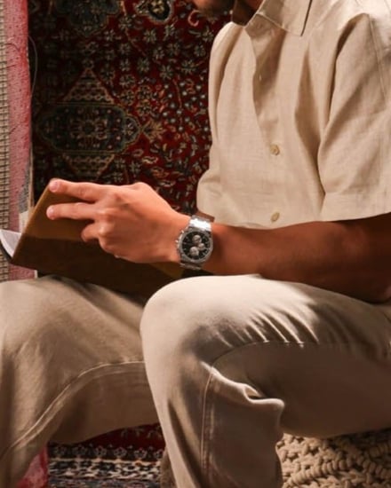 ساعة رجالية بسير ستيل بلون فضي