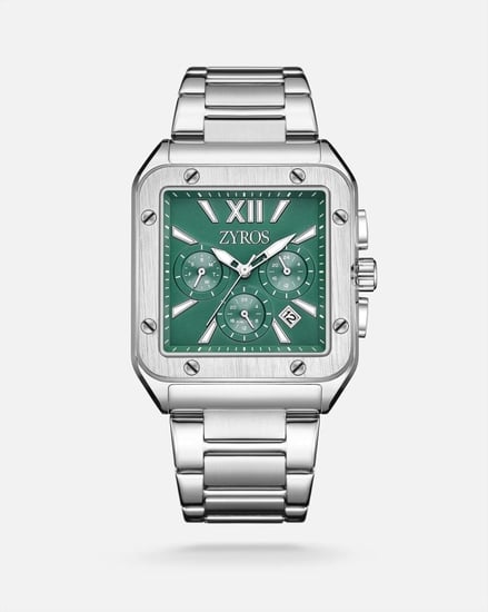 ساعة رجالية من الستيل باللون الفضي