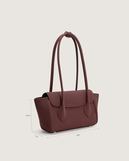 شنطة أناقة النسائية جلد بلون عودي