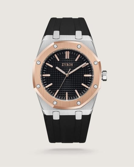 ساعة فخر الرجالية من الربل بلون أسود