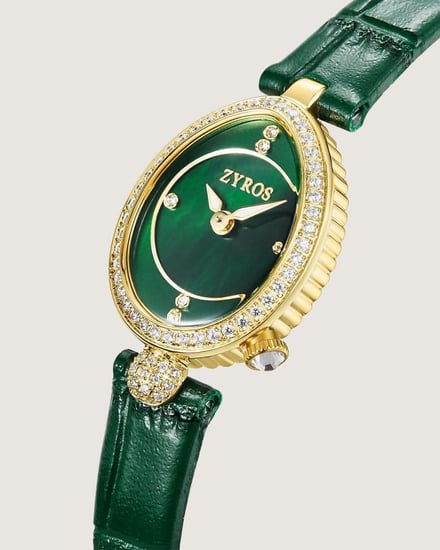 ساعة نسائية بتصميم مثالي بلون أخضر