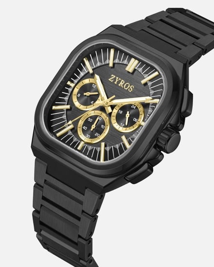 ساعة أركان الرجالية بميناء مربع بلون أسود