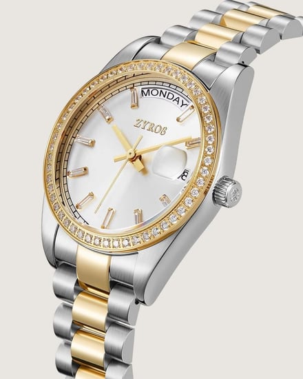 ساعة لمى النسائية بلون ذهبي وفضي