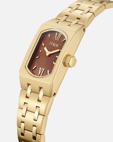 ساعة وتر النسائية باللون الذهبي