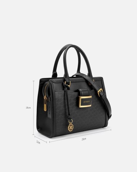 شنطة عملية من الجلد الفاخر بلون أسود