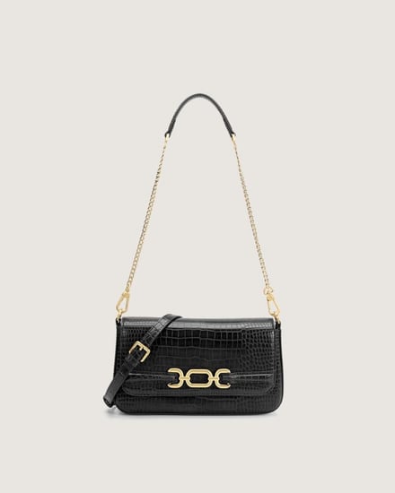 شنطة عملية من الجلد الفاخر بلون أسود