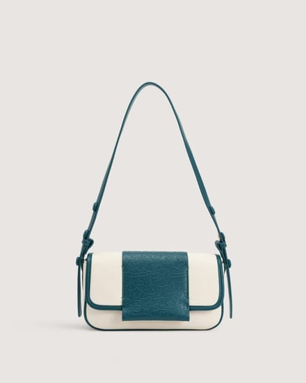 شنطة حِرفة النسائية لكل يوم بلون أبيض وأخضر.