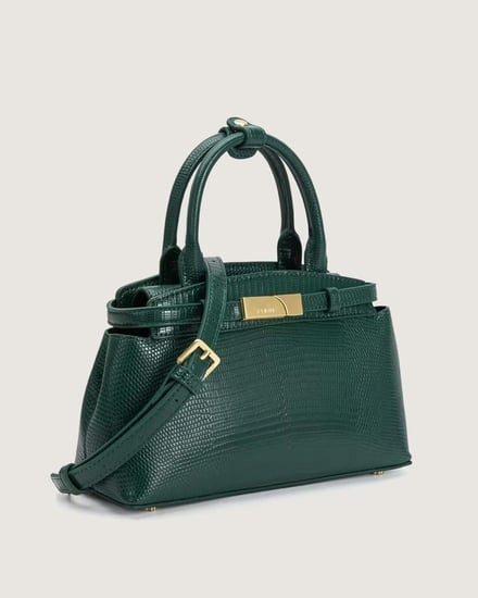 شنطة نسائية من الجلد الفاخر بلون أخضر