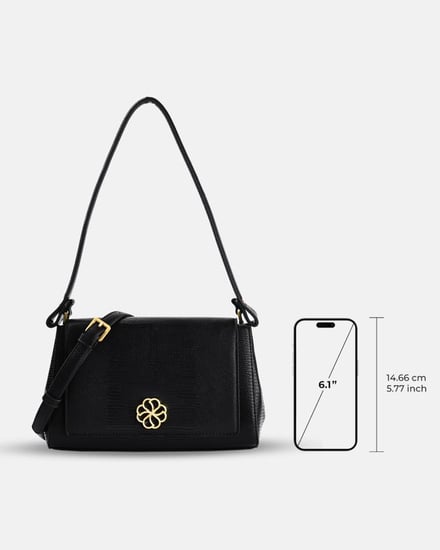 ‎ شنطة نسائية بتصميم عصري بلون أسود