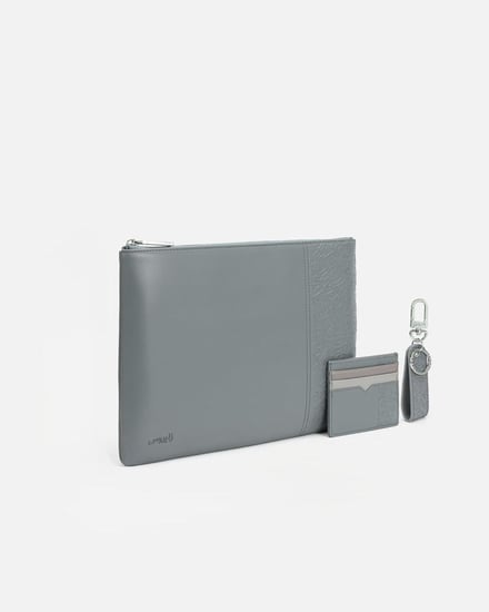 طقم كلتش ومحفظة وميدالية تعبر عن الأصالة بلون رمادي