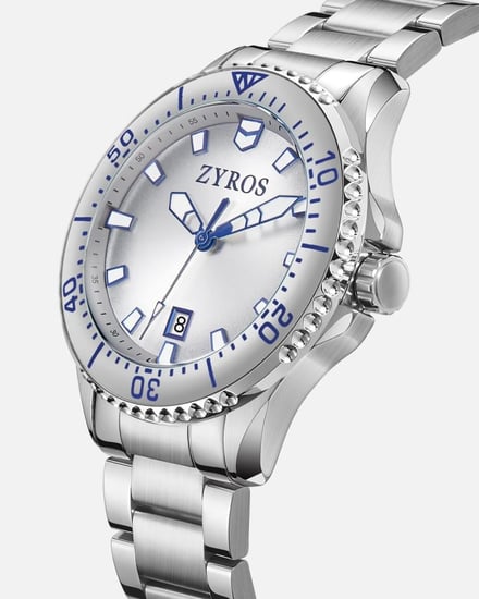 ساعة رجالية بسير ستيل بلون فضي