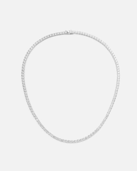 سلسلة نسائية بتصميم تنس باللون الفضي