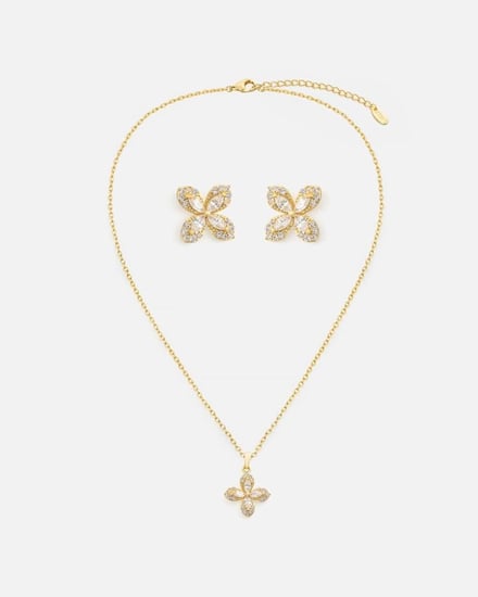 طقم أطفال بتصميم أنيق باللون الذهبي