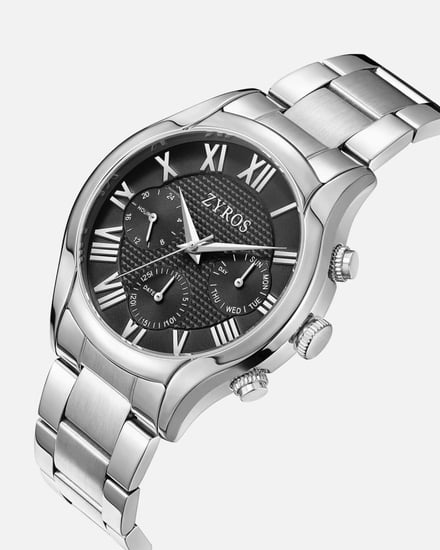 ساعة رجالية عملية من الستيل بلون فضي