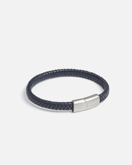 اسوارة رجالية من الجلد المجدول بلون أزرق