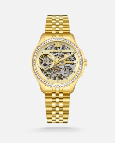 ساعة نسائية اوتوماتيك بلون ذهبي