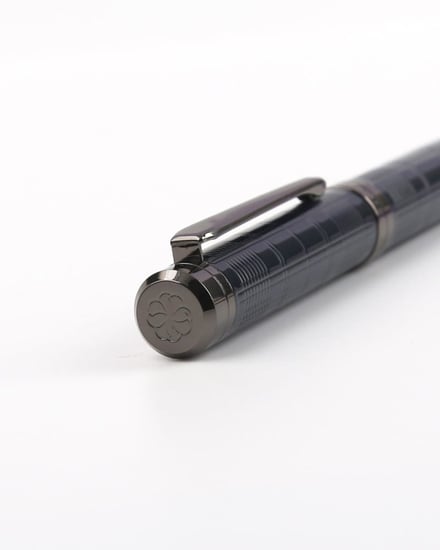 قلم رجالي كلاسيك بلون أزرق ورمادي