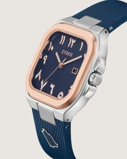 ساعة هيبة الرجالية ربل بلون أزرق