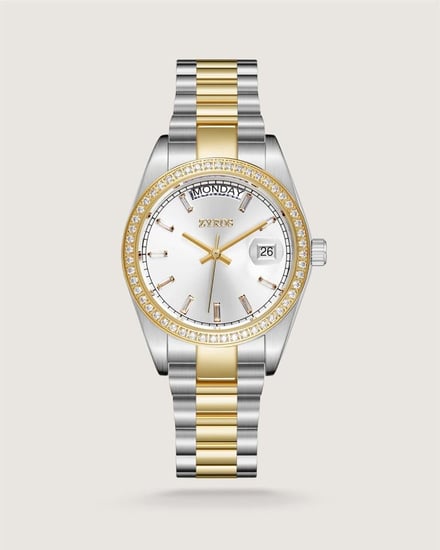 ساعة لمى النسائية بلون ذهبي وفضي