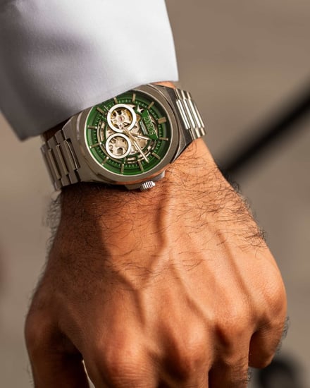 ساعة اتوماتيك رجالية ستيل بلون فضي