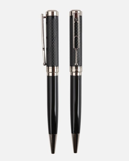 قلم رجالي أنيق بلون أسود وفضي