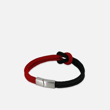 سوار رجالي قماش بلون أحمر وأسود