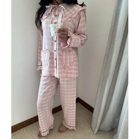 بجامة قلوب وردي