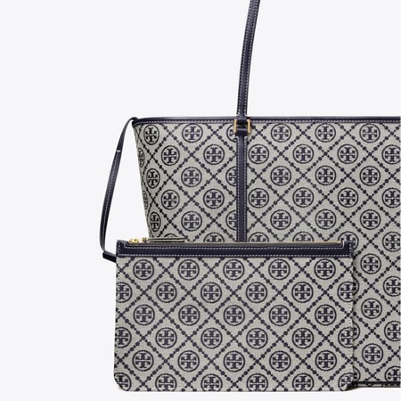 T MONOGRAM ZIP TOTE