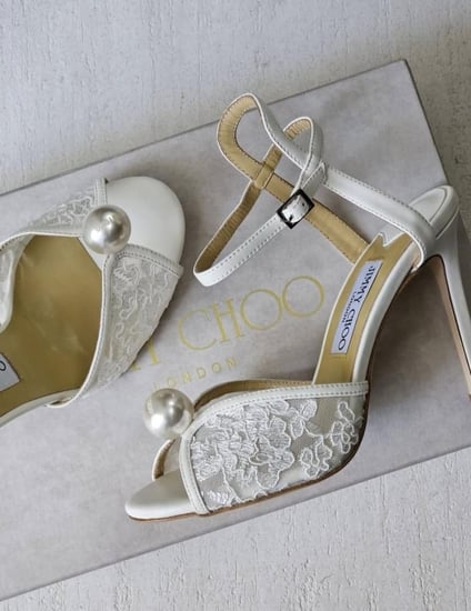 Jimmy Choo Pearl Lace Ankle Strap Heels