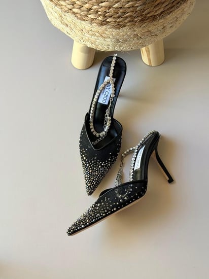 Jimmy Choo Crystal Mule Heels