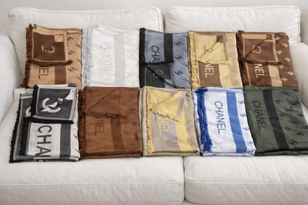 Chanel Logo Cashmere Blend Scarf