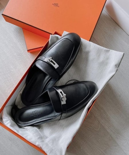 Hermes Nude Mules - Black