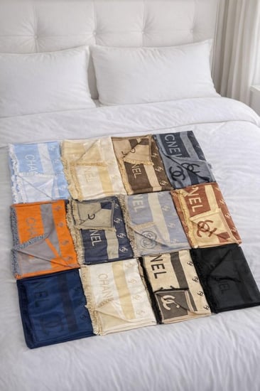 Chanel Logo Cashmere Blend Scarf