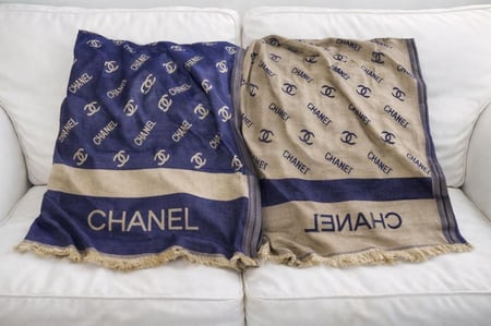 Chanel Logo Cashmere Blend Scarf