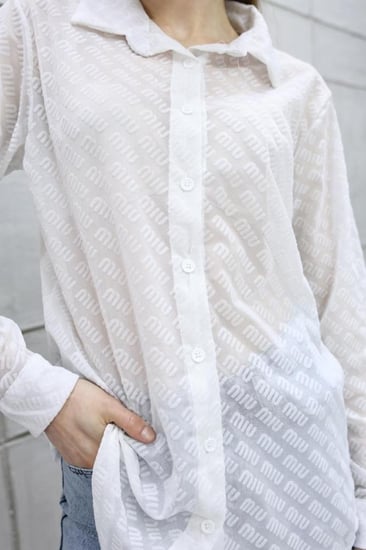 قميص ميو ميو شفاف