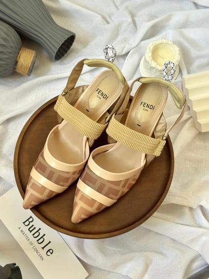 Fendi Colibri Mesh Slingback Heels
