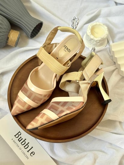 Fendi Colibri Mesh Slingback Heels
