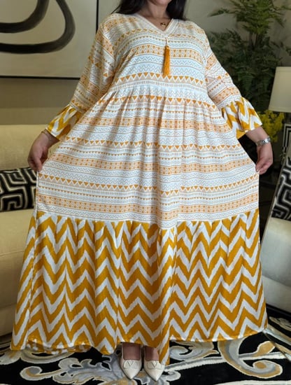 جلابية ناعمة لون برتقالي-متجر جلابيات فاشن للأزياء الراقية