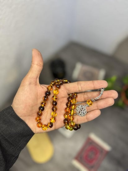 سبحة بكلايت عسلي