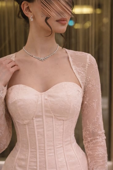 فستان سهرة VIP كورسيه بأكمام دانتيل أنيقة