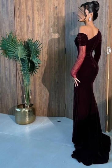 فستان سهرة مخمل أنيق شتوي