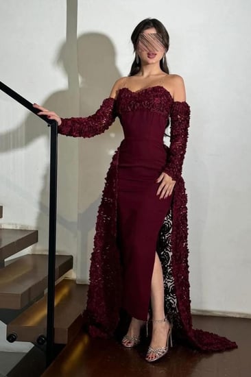 فستان باربي المزين بالورود كلفه مورده