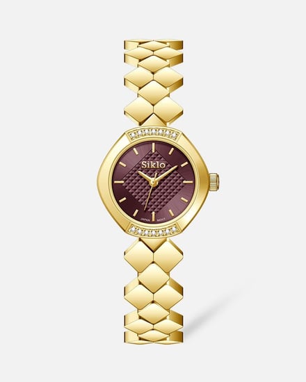 ساعة ناعمة انيقة حجم صغير  باللون الذهبي ميناء عودي