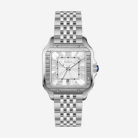 ساعة فاخرة بتصميم مربع أنيق