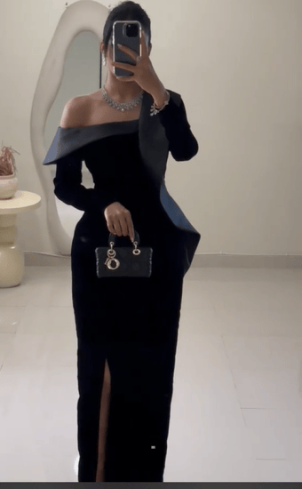 فستان سهره اللون اسود جوخ من متجر جوهره MN