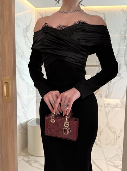 فستان سهره مخمل اسود من متجر جوهره