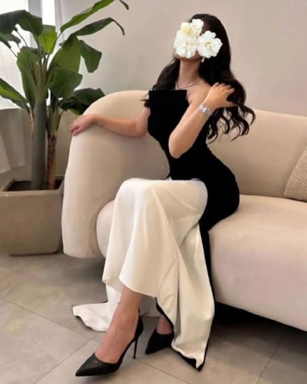 فستان اسود ابيض MN