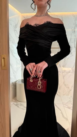 فستان سهره مخمل اسود من متجر جوهره